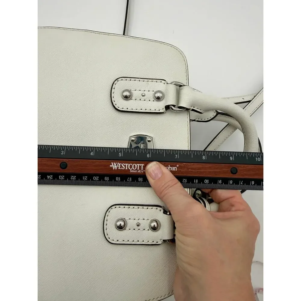 Michael Kors White Saffiano Satchel Bag Shoulder Crossbody